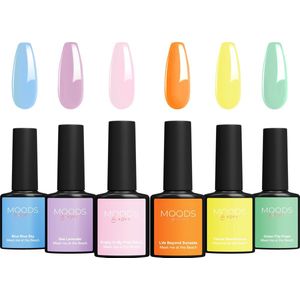 Moods Gellac 6-delige Set - Gel Nagellak - 8ML - Meet me at the Beach Edition - Gellac - Nagels - Gellak Starterspakket - Zomerse Kleuren
