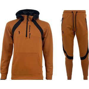 Hitman - Trainingspak Heren - Joggingpak Heren - Sportkleding Heren - Cadeau voor Man - Licht Bruin - Maat S