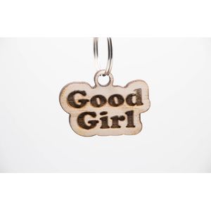 Houten Dieren Tag, Gepersonaliseerde hondenpenning, gepersonaliseerde kattenpenning, Custom Pet Naam Tag, Puppy/ honden penningen/ naam tag voor hond/ naam tag voor kat Id Tag/ Good Girl hout