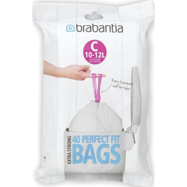 Brabantia PerfectFit afvalzak met trekbandsluiting code L, 40-45 liter, 10  stuks/rol - White