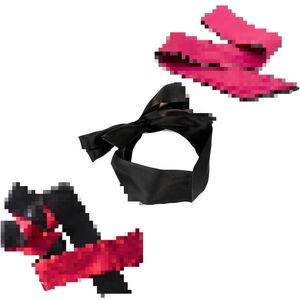 Oogkussen, 3 stuks zijden satijnen blinddoek, oogmasker voor slaapspelletjes oogbedekking damast slaapmasker valentijn cadeau