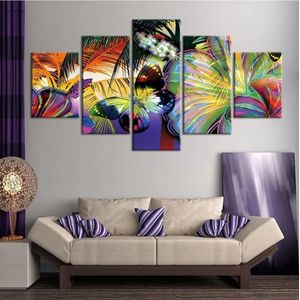 Vlinder Gekleurd - Canvas Schilderij Vijfluik