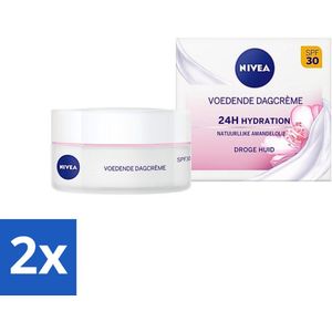 2 x NIVEA - Essentials Dagcrème - Voedende Gezichtscrème - SPF 30 - Met Amandelolie & Sheaboter - Droge huid - 50 ml - NIVEA Dagcrème - Voeden Dagcrème - Droge Huid - SPF 30 - Amandelolie