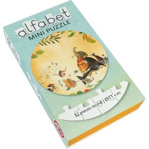 Bekking & Blitz - Puzzel - 32 stukjes - Rond - Kunst - Uit het prentenboek Alfabet - Letter O -Orka en Olifant - Charlotte Dematons