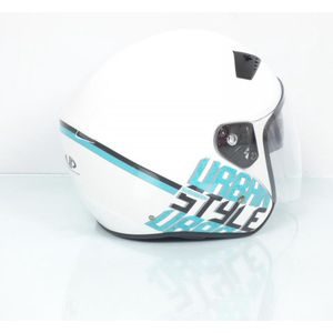 casque up pour moto up taille xs voorstad wit glanzend blauw neuf