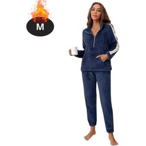 Livano Joggingpak - Huispak - Volwassenen - Trainingspak - Comfortabel - Joggingsbroek - Tracksuit - Dames - Marineblauw - S