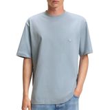 Hugo - Logo T-shirt - Blauw - Katoen - Regular Fit