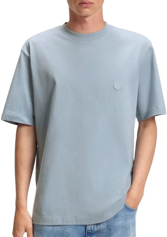 Hugo - Logo T-shirt - Blauw - Katoen - Regular Fit