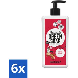6 x Marcel's Green Soap - Handzeep Argan & Oudh - Plantaardig & duurzaam - 500 ml - Handzeep - Argan - Oudh - Natuurlijke Handzeep - Plantaardige Zeep