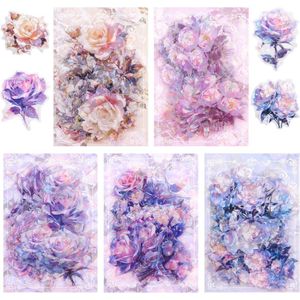 Bloem Sticker Set - 100 Stuks Regenboog Reflecterend en Glanzend - Waterdicht, ideaal voor Scrapbooking