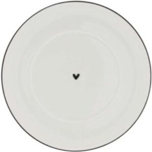 Bastion Collections | Plate | onderbord voor mok | Schotel | Off White met zwarte rand | Ø 13.5 cm