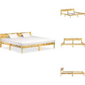 vidaXL Houten Bedframe - Vintage Meubel - 205 x 205 cm - Massief gerecycled hout - Bed