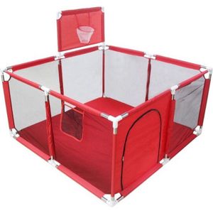 Velox Playpen - Speelbox - Ballenbak - 0 tot 6 jaar - Baby’s - Peuter/Kleuter - Spelen - 128x128x66 - Rood