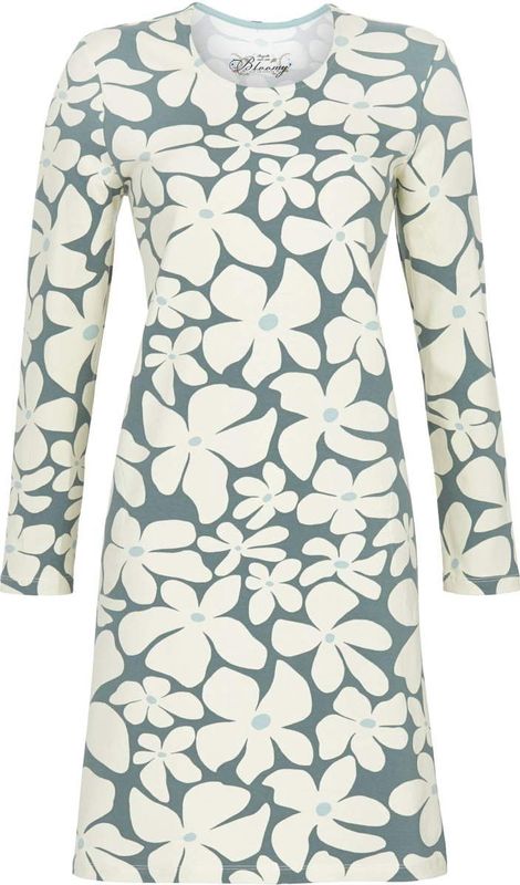 Blauw nachthemd bloemen Ringella - Blauw - Maat - 36