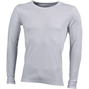 James and Nicholson - Heren Lange Mouwen T-Shirt (Wit)
