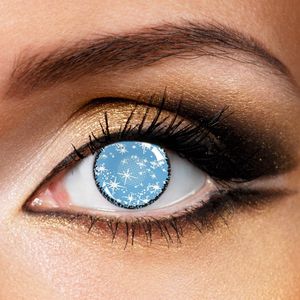 Partylens® kleurlenzen - Coral Blue - jaarlenzen met lenshouder - partylenzen