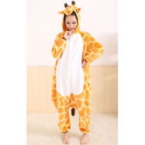 Giraffe Onesie Pak Kostuum Outfit Huispak Jumpsuit Verkleedpak - Verkleedkleding - Halloween & Carnaval - SnugSquad - Kinderen & Volwassenen - Unisex - Maat XXS voor Lichaamslengte (125 - 137 cm)