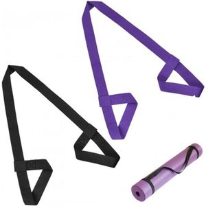 Verstelbare Yoga Schouderriem voor Yogamat - Compact en Lichtgewicht Zwart en Paars