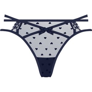 Hunkemöller Dames Lingerie String Melda - Blauw - maat XS