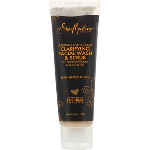 Shea Moisture African Black Soap Facial Wash & Scrub - 113g