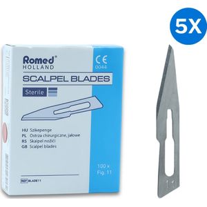 Romed scalpelmesjes nr. 11 steriel - Set van 5 doosjes Romed