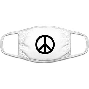 Peace logo mondkapje | grappig | gezichtsmasker | bescherming | bedrukt | logo | Wit mondmasker van katoen, uitwasbaar & herbruikbaar. Geschikt voor OV