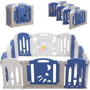 Opvouwbare Babybox 12+2-panelen met Speeltafel en Deurpaneel - Veilig Speelgebied voor Kinderen