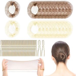 Allecto Premium - Chignon net en gouden haarspelden set voor vrouwen en meisjes