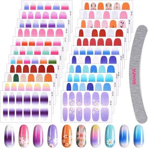 GUAPÀ® Nagelstickers & Nail wraps - Nail Art - Nagel Folie - Glitter Stickers - Nagelstickers bloem - Nagellak Stickers - 22 Nail Art stickervellen