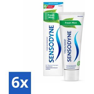 6 x Sensodyne - Tandpasta - Fresh Mint - Frisse Adem - 75 ml - Tandpasta - Gevoelige Tanden - Sensodyne - Fluoride - Tandglazuur