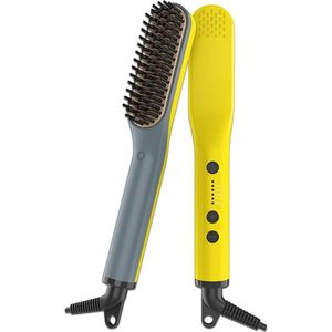 White-Label® Baard Stijltang - Stijlborstel - Styler - Geel en Grijs