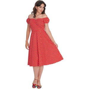 Banned - Sweet Spot Flare jurk - S - Rood