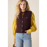 Sissy-Boy - Gilet - Donkerbruin - Gebreid