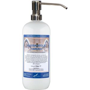 Massageolie Hamam 1 liter met zilveren pomp - 100% natuurlijk - biologisch en koud geperst