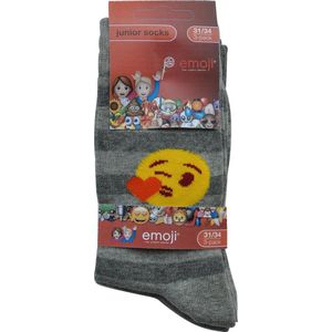 Emoji jongenssokken- Multipack 2x 3 paar kousen - maat 27/30 - leuke smiley print - multicolor