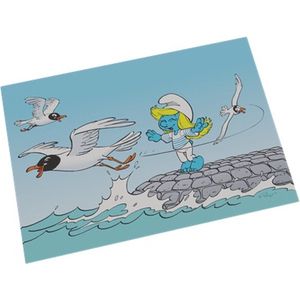 Smurfen magneet - Smurfin met zeemeeuwen - 8x5,5cm