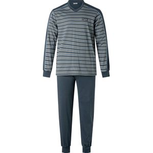 Gentlemen - warme heren pyjama 114249 - double jersey - V-hals - blauw - maat S