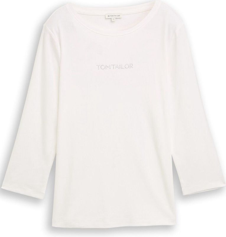 Tom Tailor Slim fit shirt met lange mouwen en glitterlogo