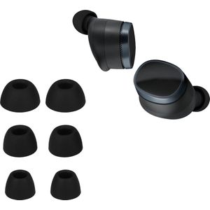 kwmobile 6x cover voor in-ear oortjes geschikt voor Bowers & Wilkins Pi8 - Vervangende oordopjes van siliconen in zwart - 3 maten