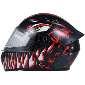 Unisex Volgelaats Motorhelm voor Volwassenen - Veilig en Stijlvol voor Vier Seizoenen