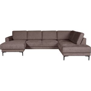 Woonexpress Hoekbank Chawton - Stof - Bruin - 303 x 81 x 200 cm (BxHxD)