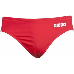 Heren Solid Waterpolo Brief Rood - Wit