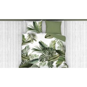 Snoozing Palm Leaves Dekbedovertrek - Junior - 120x150 cm - Groen