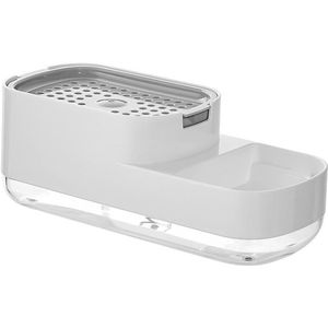 Soap dispenser with sponge holder, latest 3-in-1 kitchen soap dispenser and sponge holder (white)