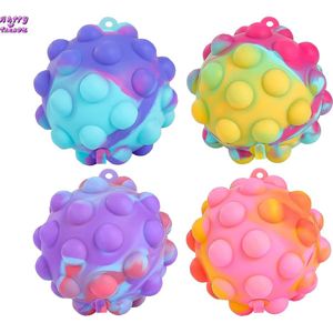 Happy Trendz® Stressballen super fun - 3x stuks - Knijpbal - Pop it bal - Kinderen - stressbal voor hand - Fidget Toys - volwassenen - Handknijper - Multi - Tiktok Set 3 pcs