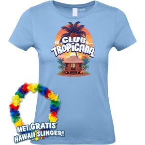 Dames t-shirt Cabana | Toppers in Concert 2024 | Club Tropicana | Hawaii Shirt | Ibiza Kleding | Lichtblauw Dames | maat XXL