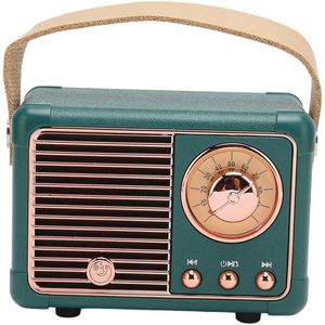 Retro Bluetooth Speaker, Retro Speaker, Portable Retro Bluetooth 5.0 Speaker with HiFi Stereo Sound, Lightweight Vintage Speaker for Home or Outdoor (Green)