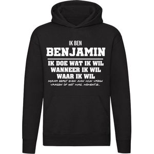 Benjamin | verjaardagkado | verjaardag kado | cadeau | grappig | jarig | Unisex | Trui | Sweater | Hoodie | Capuchon | Zwart