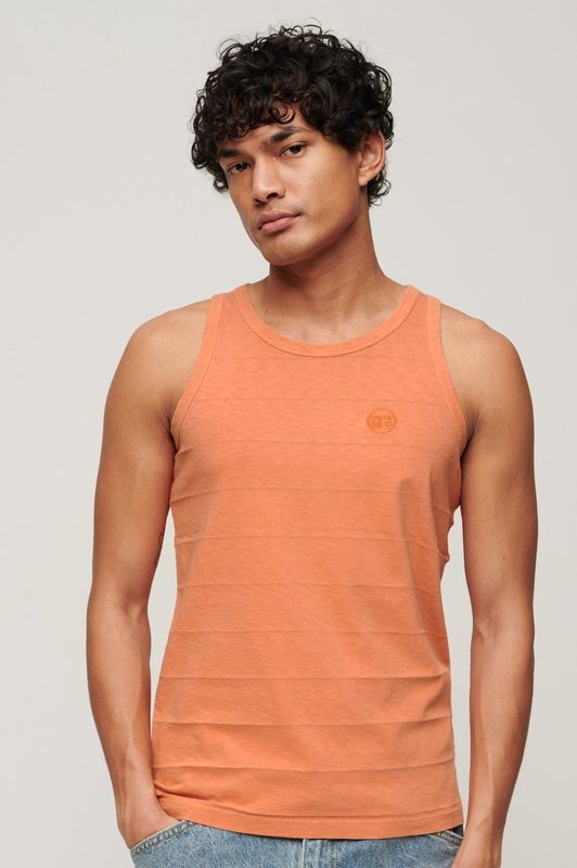 Superdry Vintage Texture Mouwloos T-shirt Oranje M Man