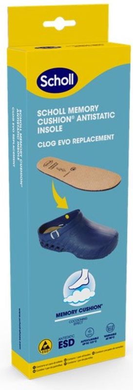 Scholl Inlegzolen Memory Cushion Antistatisch voor Klomp Clog Evo Unisex - Taupe